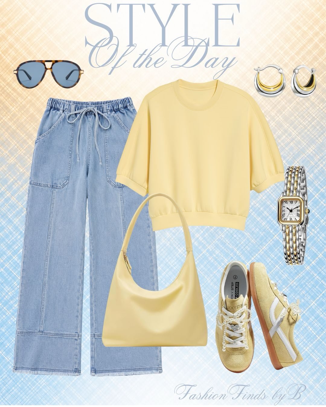 A Soft Yellow Top with Light Denim for Fresh Everyday Style